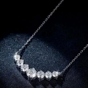 LOVESSOM Moissanite Choker Necklace - 925 Sterling Silver